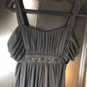 Short dress with sheer longer piece